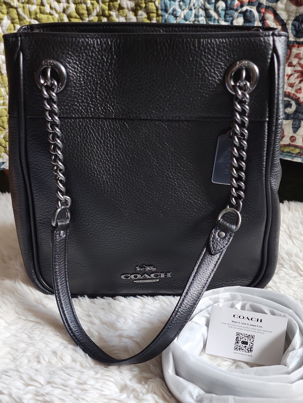 Black Coach Purse with Strap